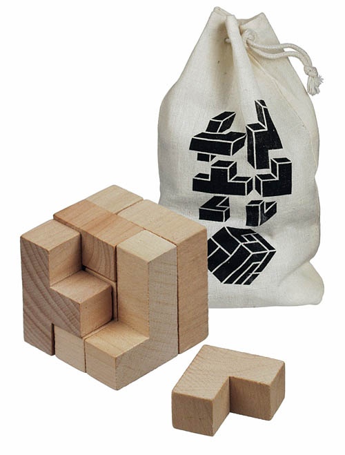 Logo trade business gift photo of: Puzzle game CUBE, Beige