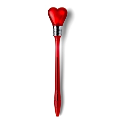 Logo trade corporate gifts image of: Ball pen "heart", Red
