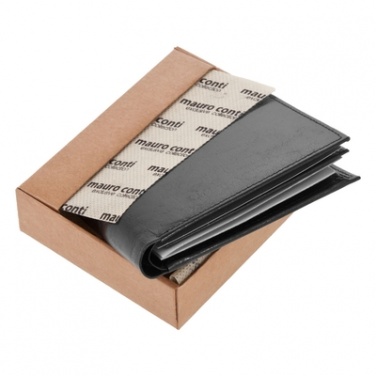Logo trade promotional products image of: Mauro Conti leather wallet, black