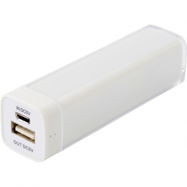 Logotrade corporate gift picture of: Power bank 2200 mAh, White