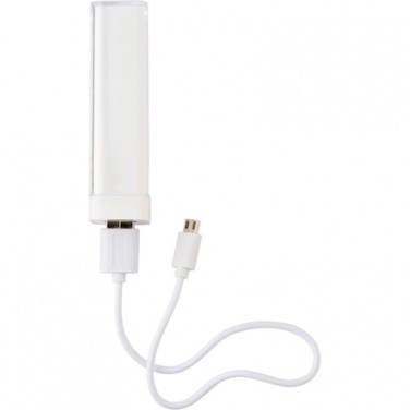 Logotrade promotional merchandise picture of: Power bank 2200 mAh, White