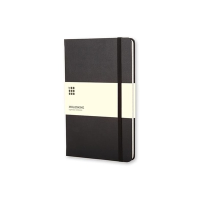 Logo trade promotional merchandise picture of: Moleskine large notebook, lined pages, hard cover, black