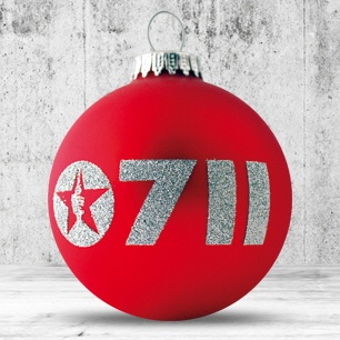 Logo trade corporate gifts picture of: Christmas ball with 1 color logo, 8 cm
