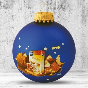 Logotrade corporate gift image of: Christmas ball with 4-5 color logo 8 cm