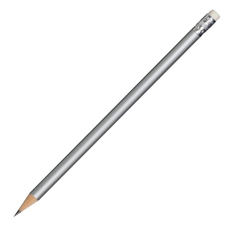 Logo trade promotional merchandise image of: Wooden pencil, silver
