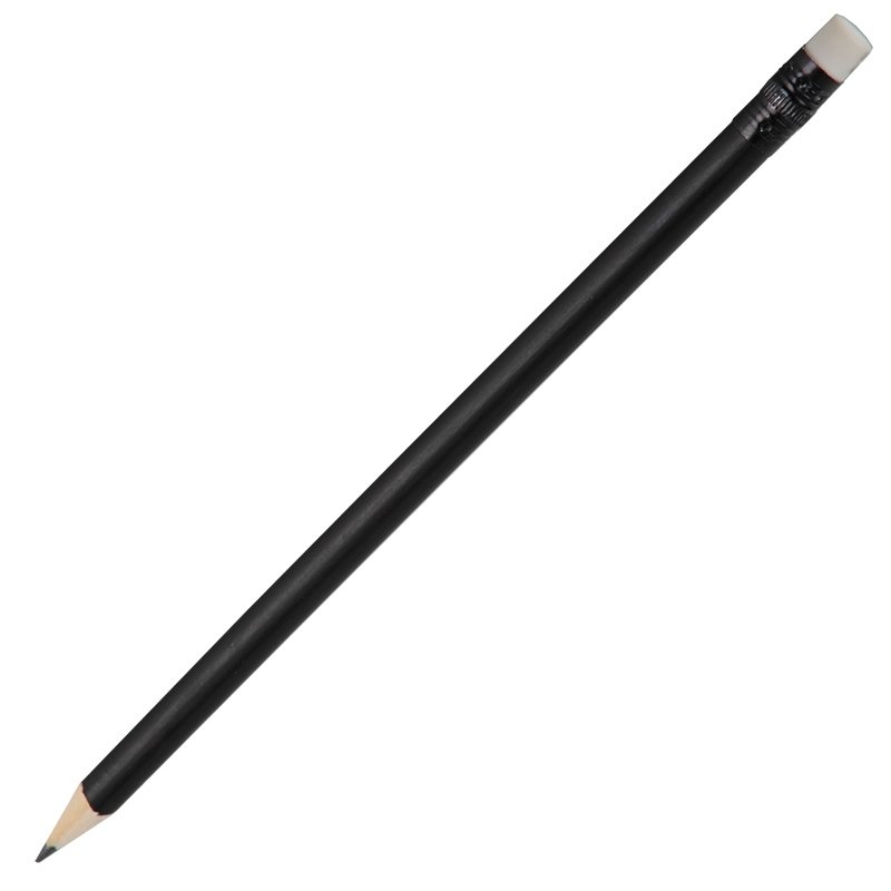Logo trade advertising products image of: Wooden pencil, white/black