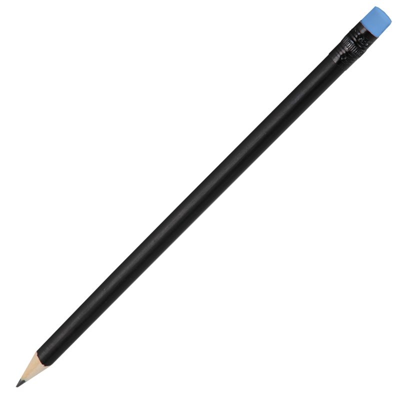 Logo trade corporate gifts image of: Wooden pencil, blue/black
