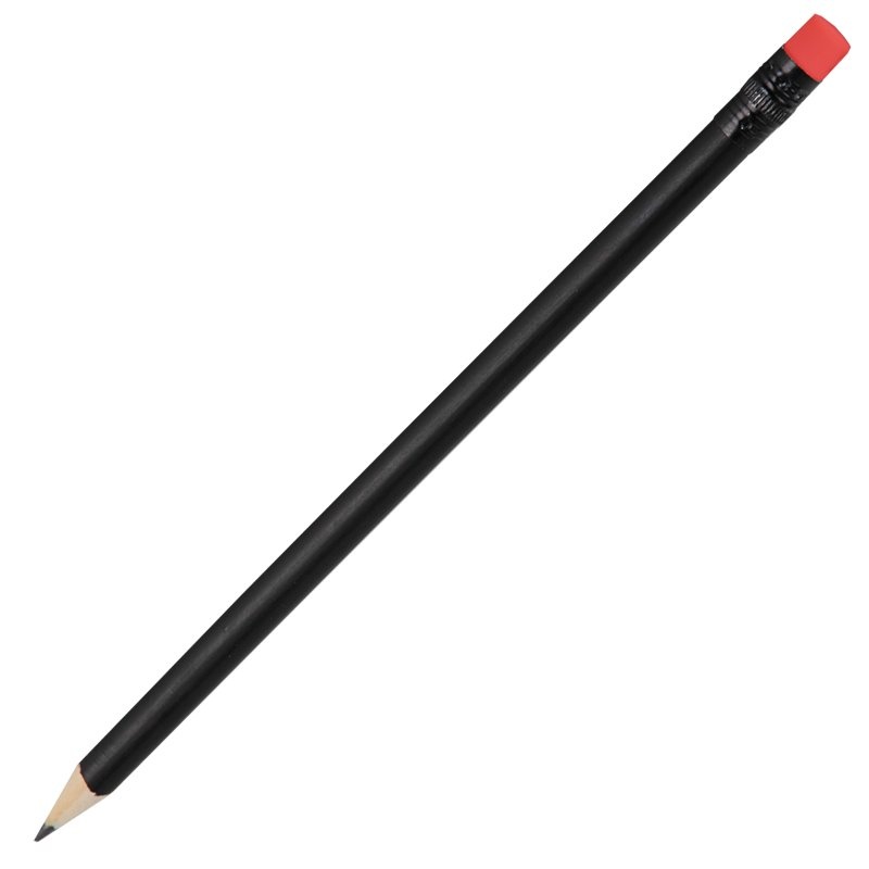 Logotrade promotional item picture of: Wooden pencil, red/black