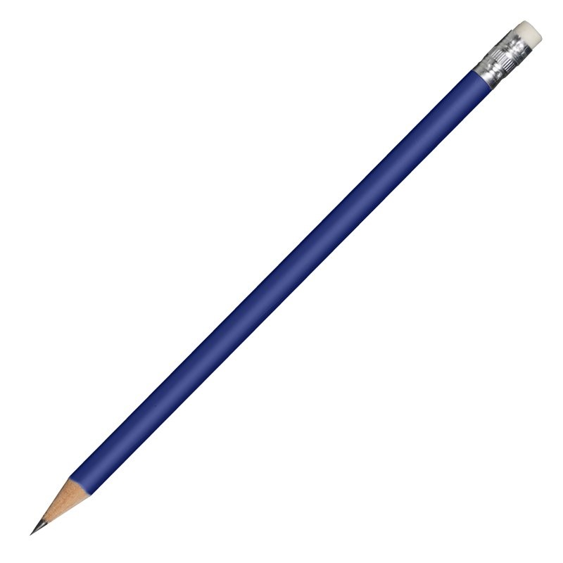 Logo trade business gifts image of: Reklaamtoode: Wooden pencil, dark blue