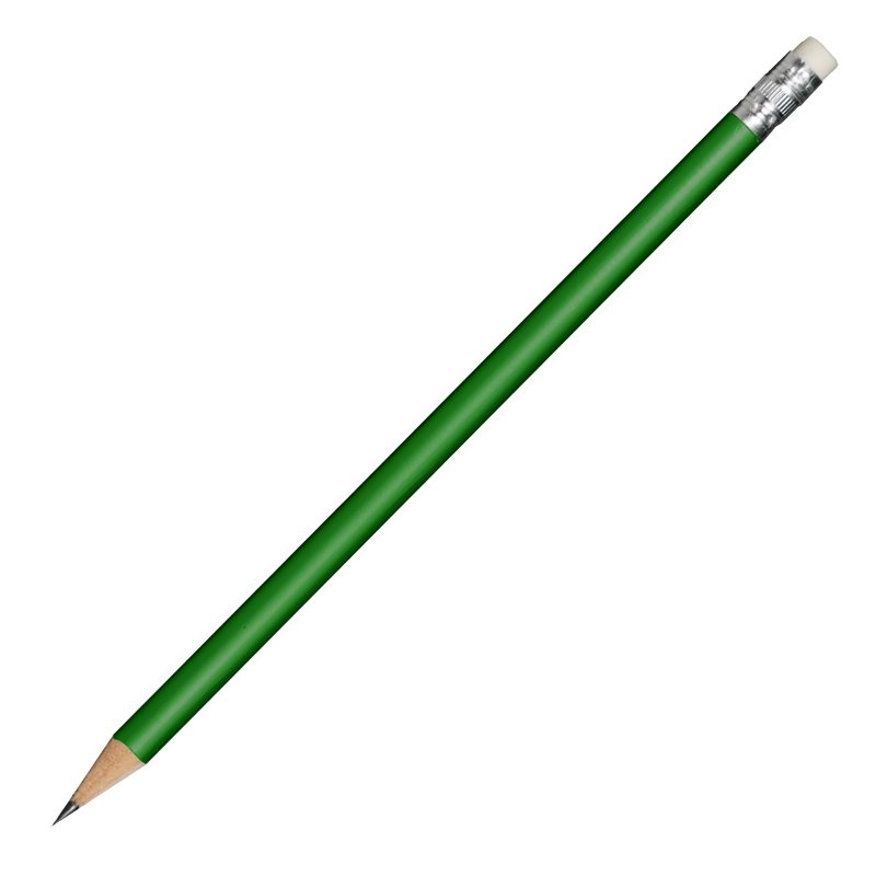 Logo trade business gifts image of: Wooden pencil, green