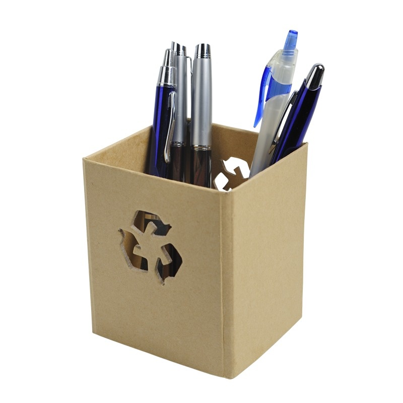 Logo trade business gift photo of: Recover pen holder, brown