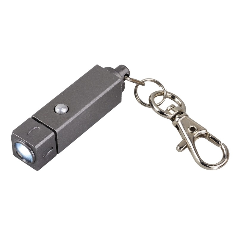 Logo trade promotional gifts image of: Muscle LED torch keyring, graphite