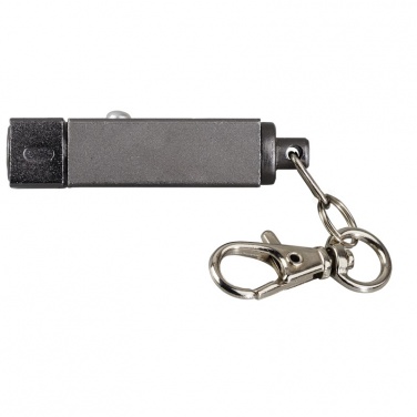 Logo trade promotional products image of: Muscle LED torch keyring, graphite