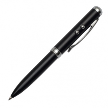 Logo trade corporate gifts image of: Supreme ballpen with laser pointer - 4 in 1, black
