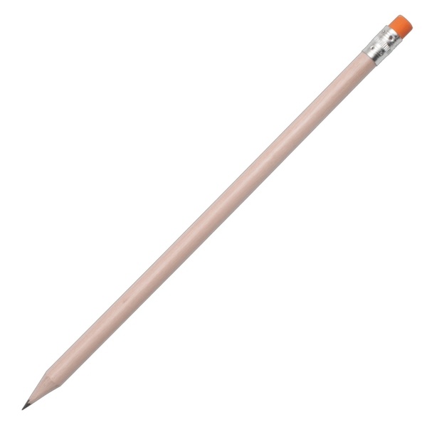 Logo trade promotional items image of: Wooden pencil, orange/ecru