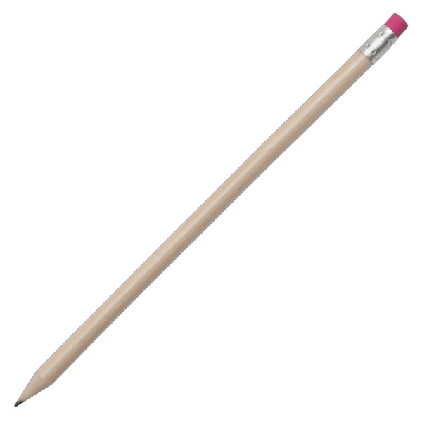Logo trade promotional gift photo of: Wooden pencil, pink/ecru