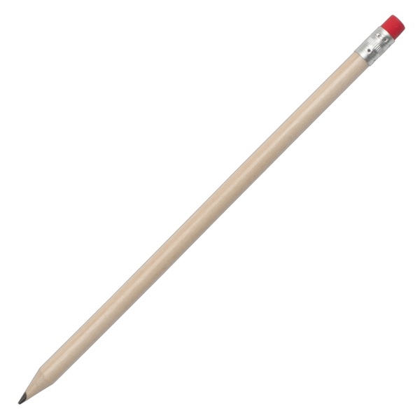 Logo trade promotional merchandise image of: Wooden pencil, red/ecru