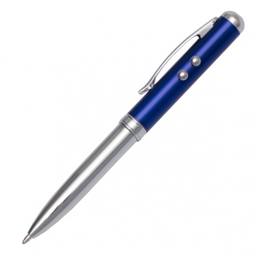 Logo trade promotional item photo of: Supreme ballpen with laser pointer - 4 in 1, blue