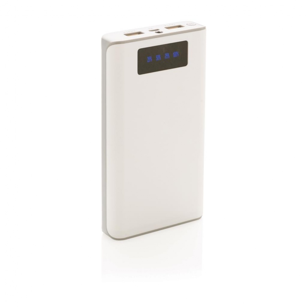 Logotrade promotional products photo of: 10.000 mAh powerbank with display, white