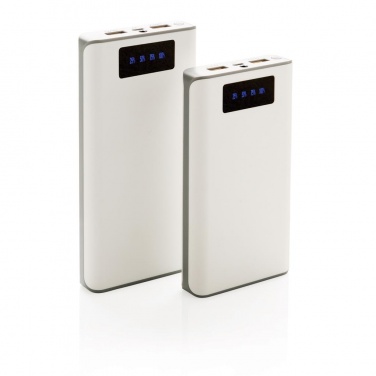 Logotrade corporate gift picture of: 10.000 mAh powerbank with display, white