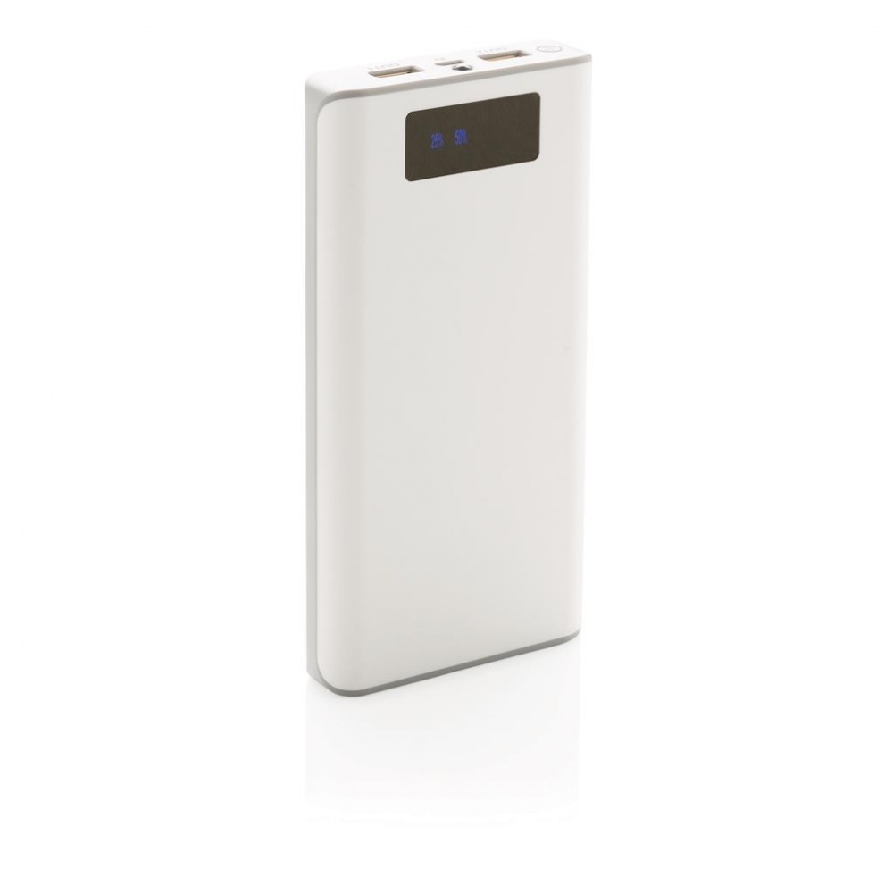 Logo trade promotional items picture of: 20.000 mAh powerbank with display, white