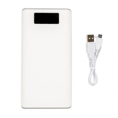 Logo trade promotional products picture of: 20.000 mAh powerbank with display, white