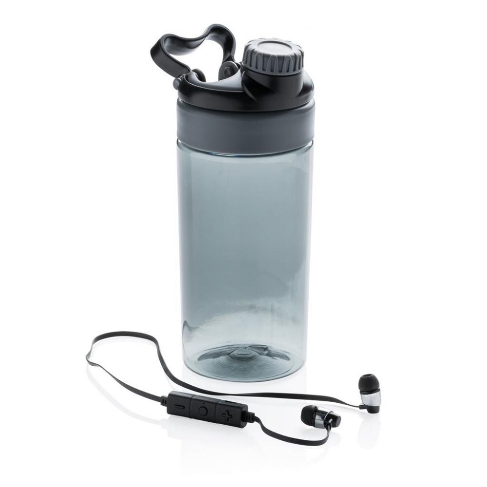 Logotrade business gift image of: Leakproof bottle with wireless earbuds, black