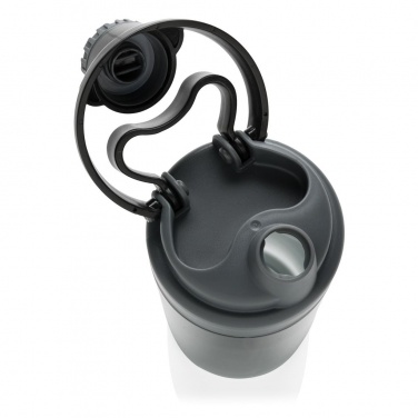 Logo trade corporate gifts image of: Leakproof bottle with wireless earbuds, black