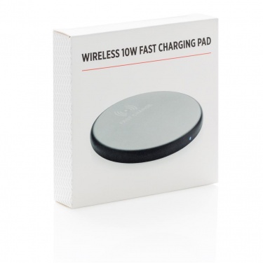 Logo trade promotional gifts picture of: Wireless 10W fast charging pad, black
