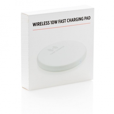 Logo trade promotional gift photo of: Wireless 10W fast charging pad, white