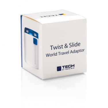 Logo trade corporate gifts image of: Travel Blue world travel adapter, white