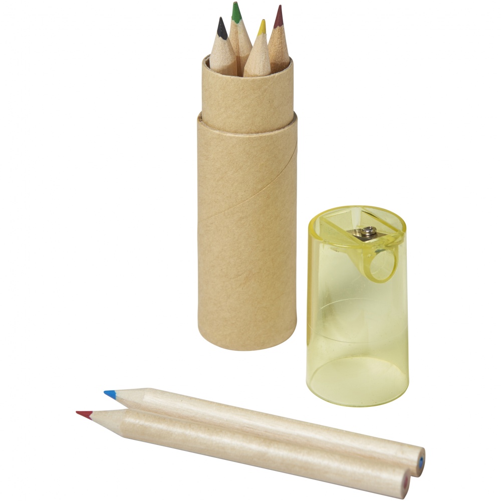 Logo trade business gifts image of: 7 piece pencil set, yellow