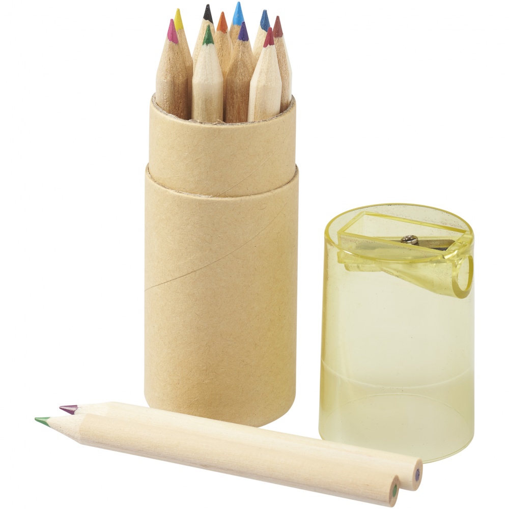Logo trade promotional gifts image of: 12-piece pencil set, yellow