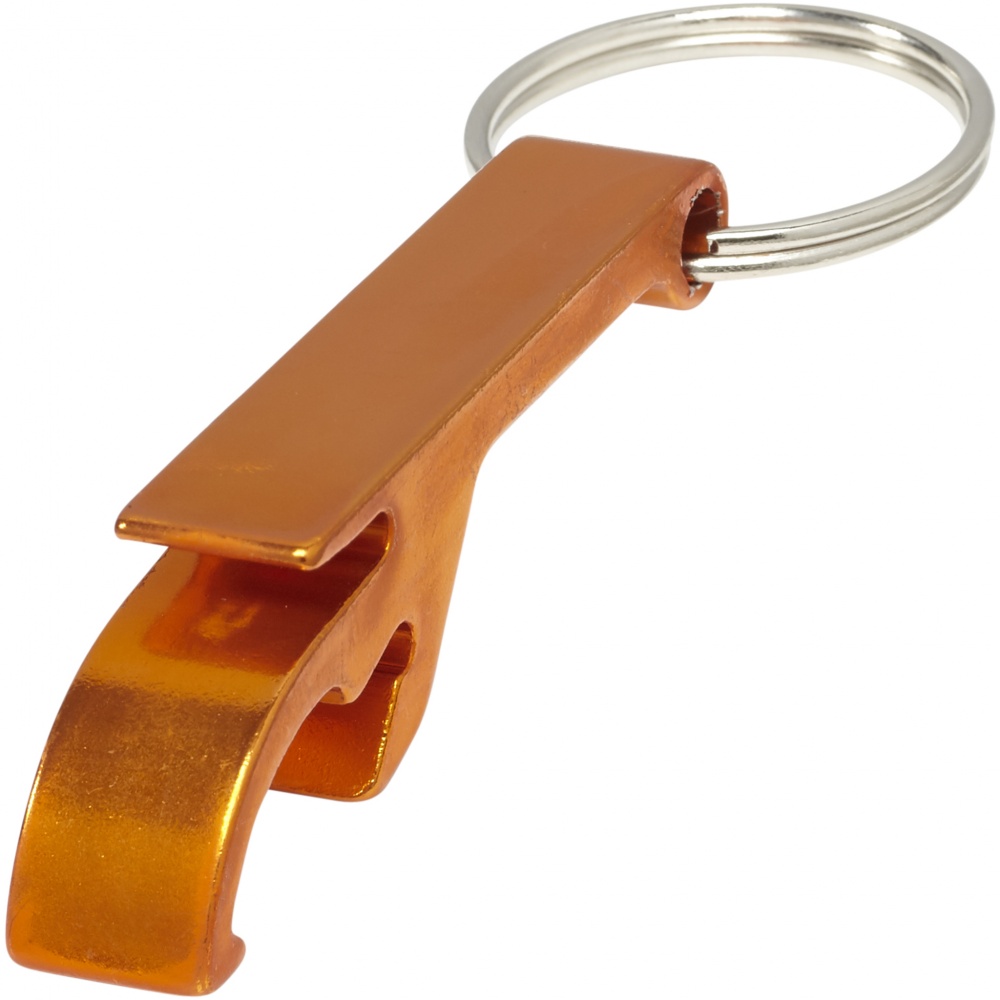 Logotrade advertising product picture of: Tao alu bottle and can opener key chain, orange