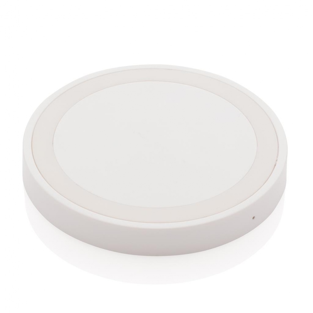 Logo trade promotional merchandise picture of: 5W wireless charging pad round, white