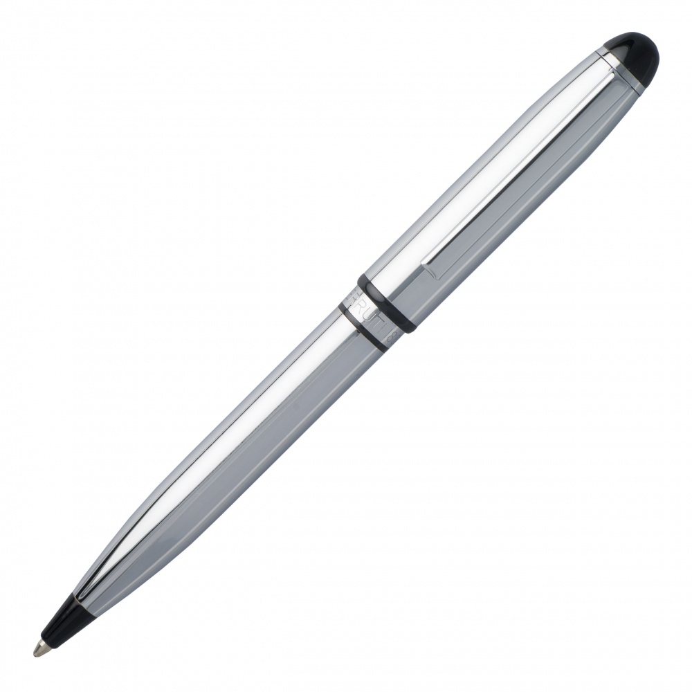 Logo trade promotional merchandise picture of: Ball pen Leap Chrome, Grey