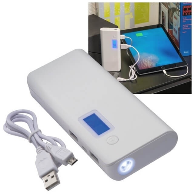 Logotrade promotional giveaway image of: Power bank 10000mAh STAFFORD  color white