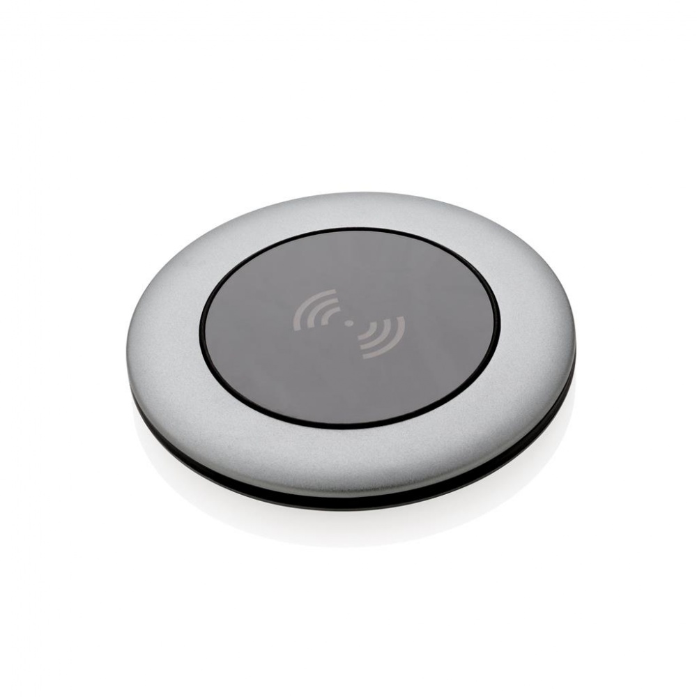 Logo trade corporate gift photo of: Aluminum 5W wireless charger, Grey