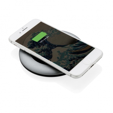 Logo trade promotional gifts picture of: Aluminum 5W wireless charger, Grey