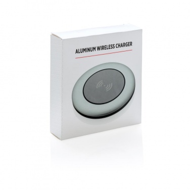 Logo trade promotional products picture of: Aluminum 5W wireless charger, Grey