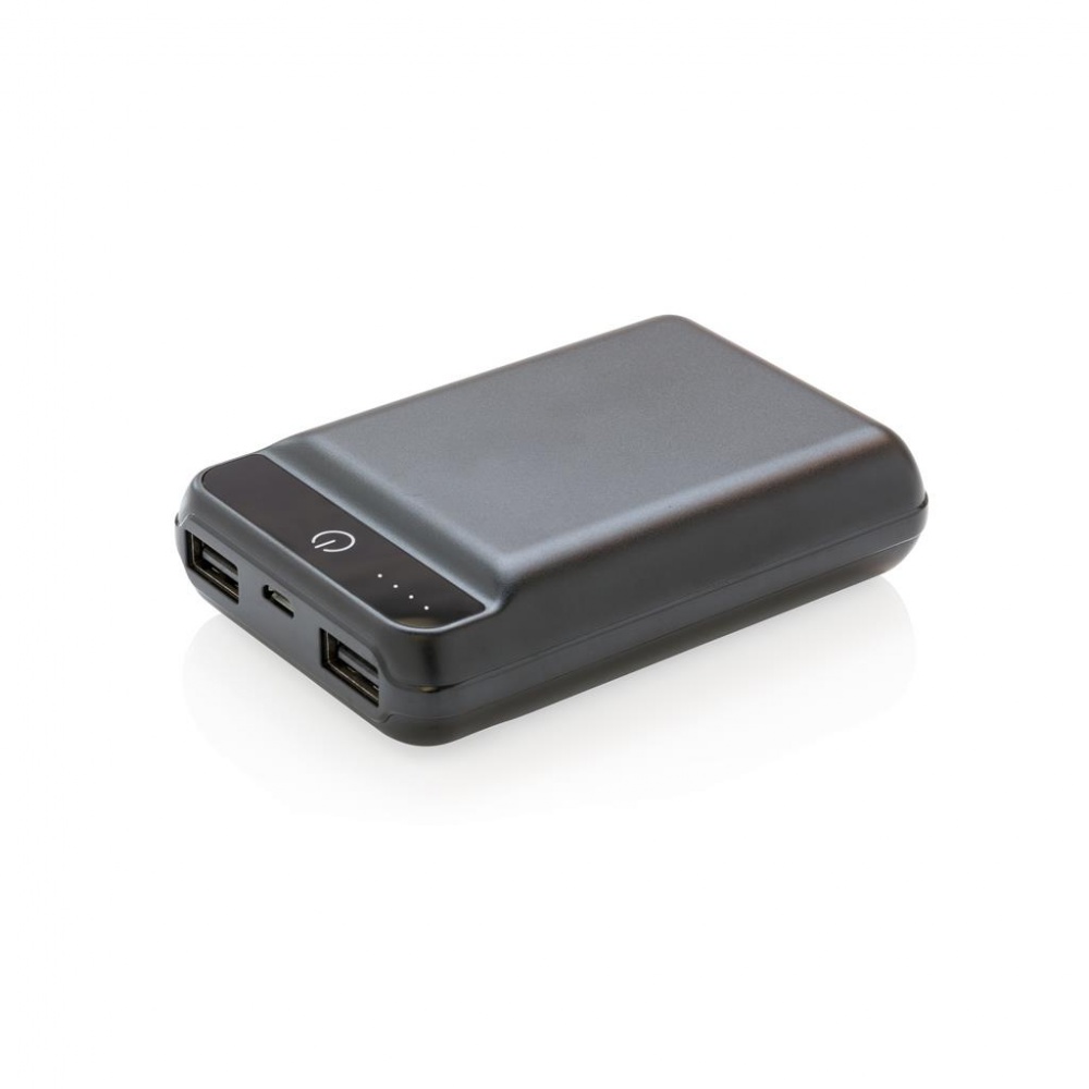 Logo trade promotional products picture of: 10.000 mAh pocket powerbank, Black