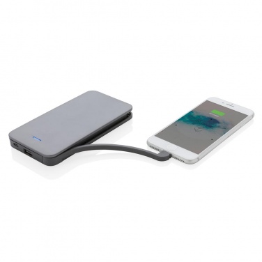 Logo trade promotional gifts image of: 10.000 mAh MFi licensed powerbank , silver