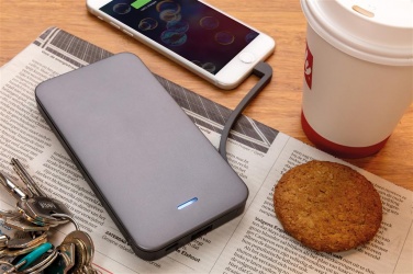 Logo trade advertising products picture of: 10.000 mAh MFi licensed powerbank , silver