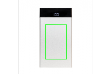 Logotrade advertising product picture of: 6.000 mAh flat powerbank digital display, Silver