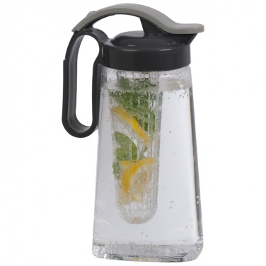 Logo trade advertising products image of: Large infuser water bottle, 1800 ml, dark grey