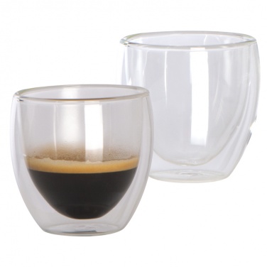 Logotrade business gift image of: Set of 2 double-walled espresso cups, transparent