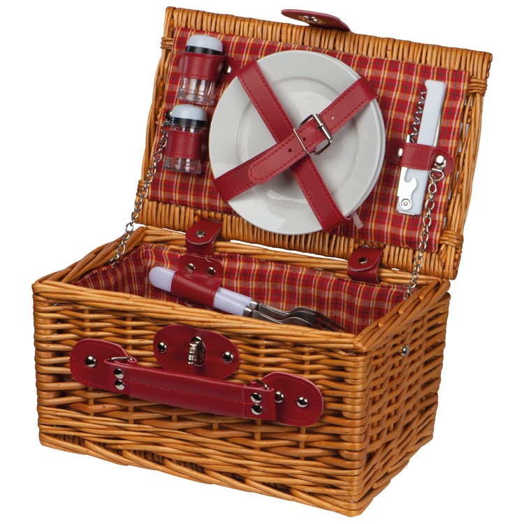 Logotrade advertising products photo of: Picnic basket with cutlery, brown