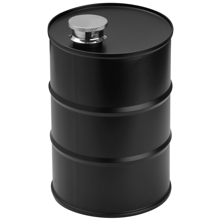 Logo trade advertising product photo of: Hip flask barrel, black