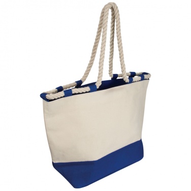 Logo trade promotional giveaway photo of: Beach bag with drawstring, blue/natural white