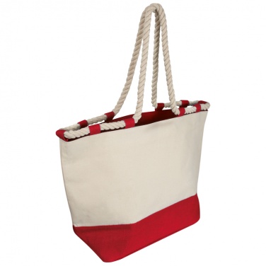 Logotrade promotional product image of: Beach bag with drawstring, red/natural white